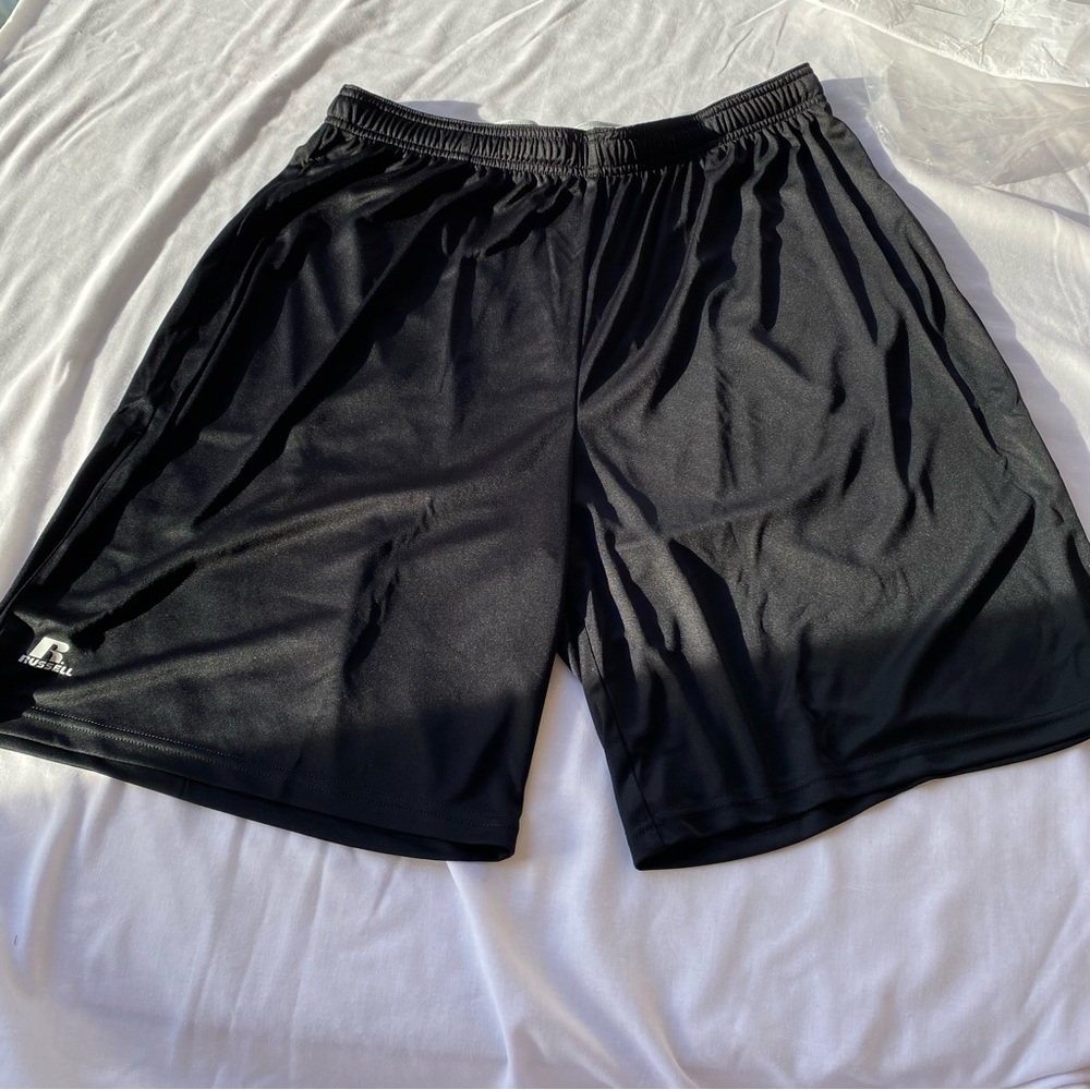 Russell Athletic Mens Black Basketball Shorts w/ Drawstring Elastic Waist XXL